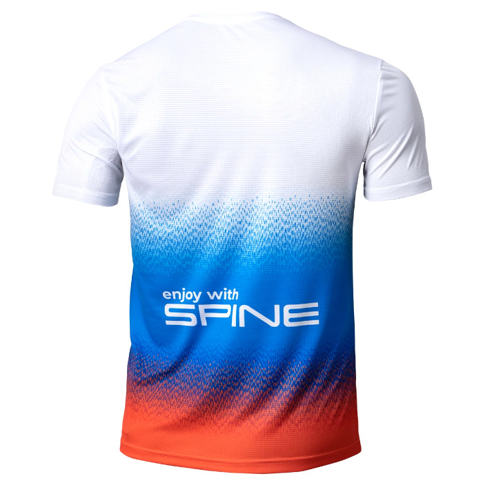 Футболка для бега SPINE Running (белый/синий/оранжевый)