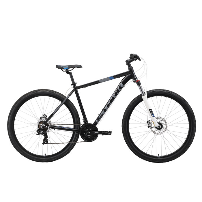 Велосипед STARK Hunter 29.2 D (чёрный/серый/синий) (2019)