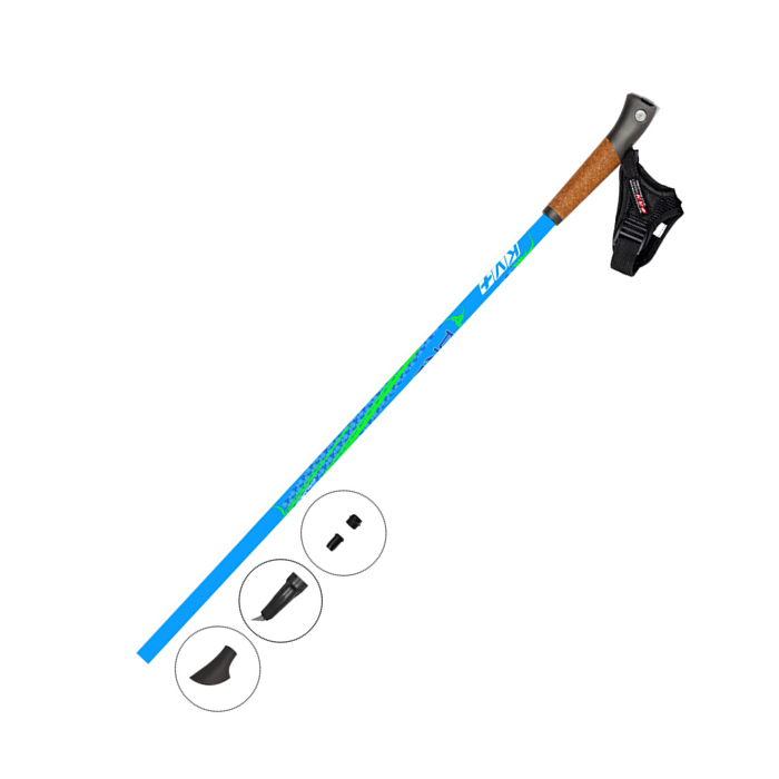 Палки для скандин. ходьбы KV+ (9W09Q) PRESTIGE Clip\Comfort tip Nordic Walking pole Карбон 100%