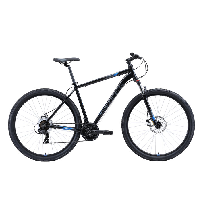 Велосипед STARK Hunter 29.2 D (чёрный/серый/голубой) (2020)