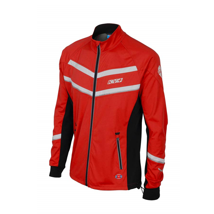 Куртка разминочная KV+ Premium (pro-wind-tech fabric) (красный/черный)