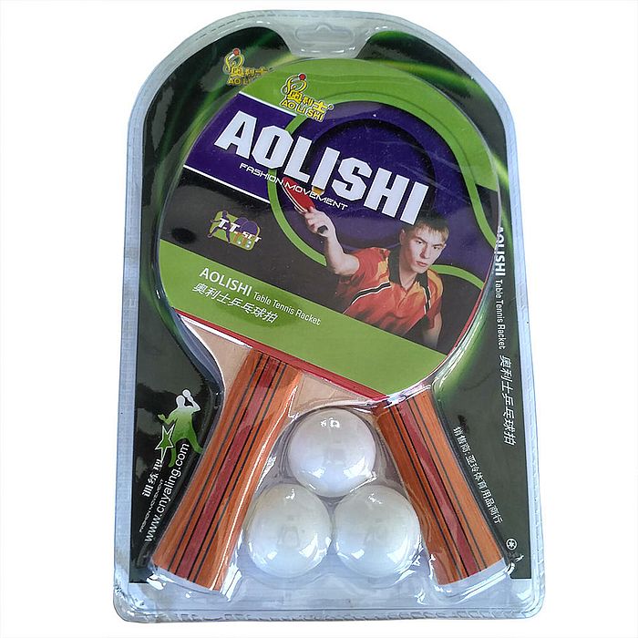 Набор для настольного тенниса SPORTEX (2 ракетки 3 шарика), гладк/гладк. (бордовый/коричневый)