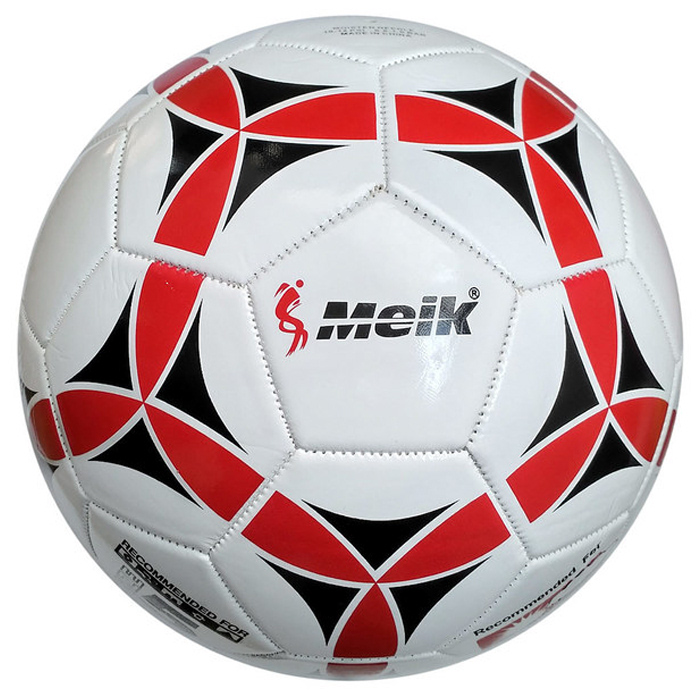 Мяч футбольный MEIK 2000 (3-сл, PVC 1.6, 320 гр., маш. сш.) (черный/красный)