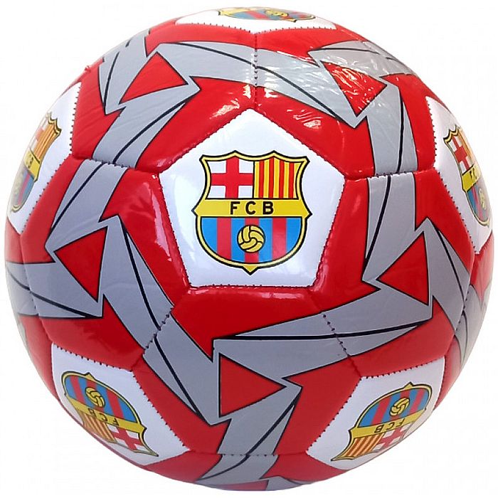 Мяч футбольный MEIK Barcelona (PVC 2,5 мм, 315 гр.,маш. сш.) (красный/серый)