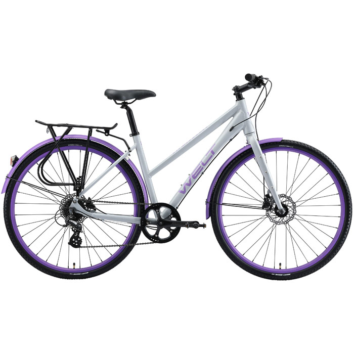 Велосипед WELT Highway Lady 700C (серый/фиолетовый) (2020)