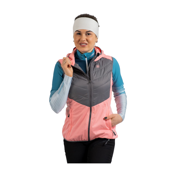 Жилет разминочный женский NONAME Hybrid Vest (розовый/серый)