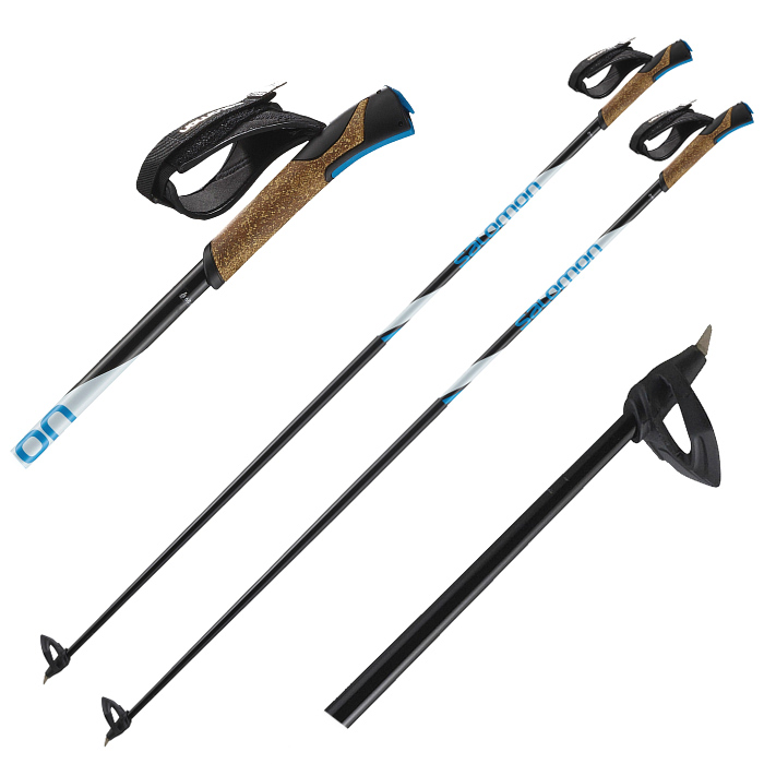 Лыжные палки SALOMON (L41154800) R 60 Click (Карбон 60%+Стекло 40%) (черный)
