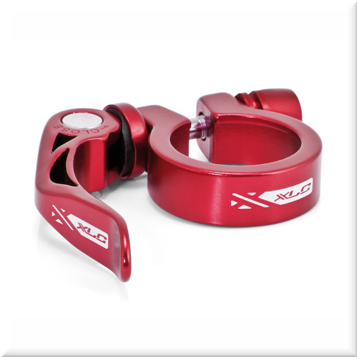 Седла XLC Seat post-clamp ring Ø 31,8 mm red with QR PC-L04