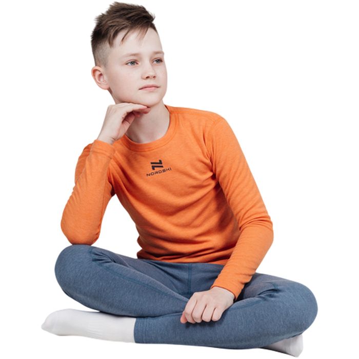 Комплект термобелья детский NORDSKI Soft (оранжевый/серый)