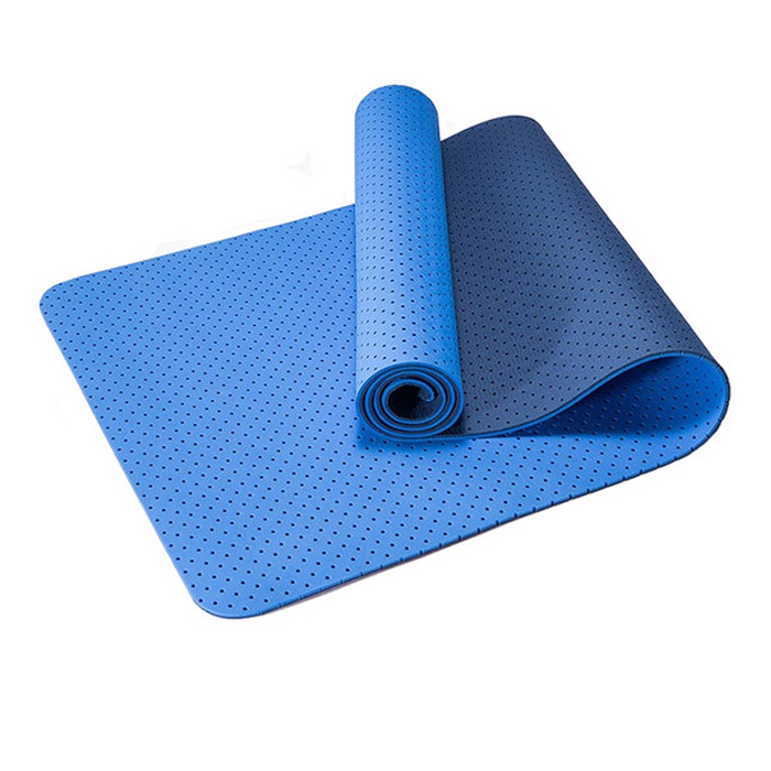 Коврик для йоги SPORTEX 2-х слойный (ТПЕ 183х61х0,6 см) (голубой/синий)