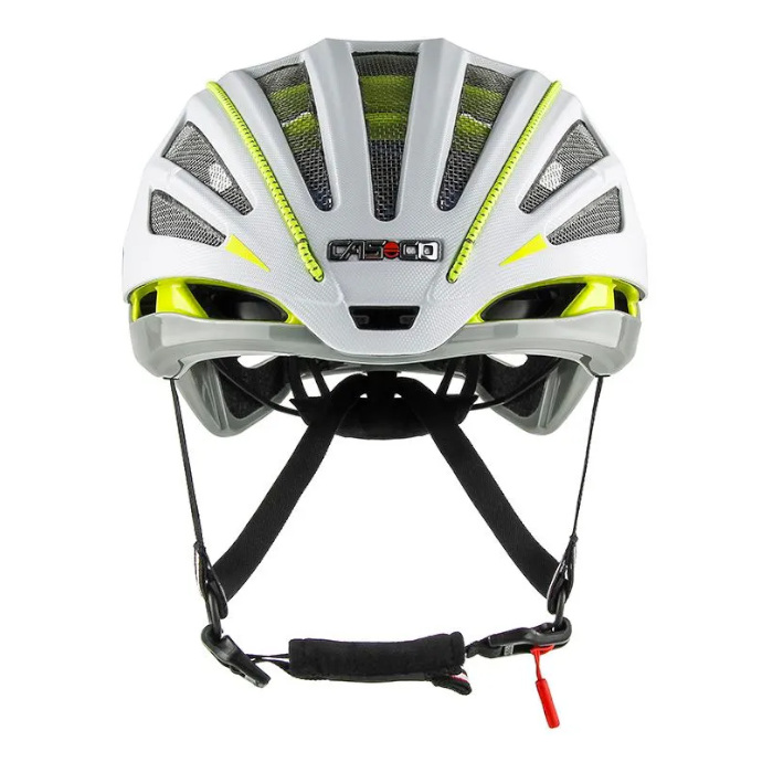 Шлем для велосипеда CASCO SPEEDairo 2 (с визором) (белый/зеленый)