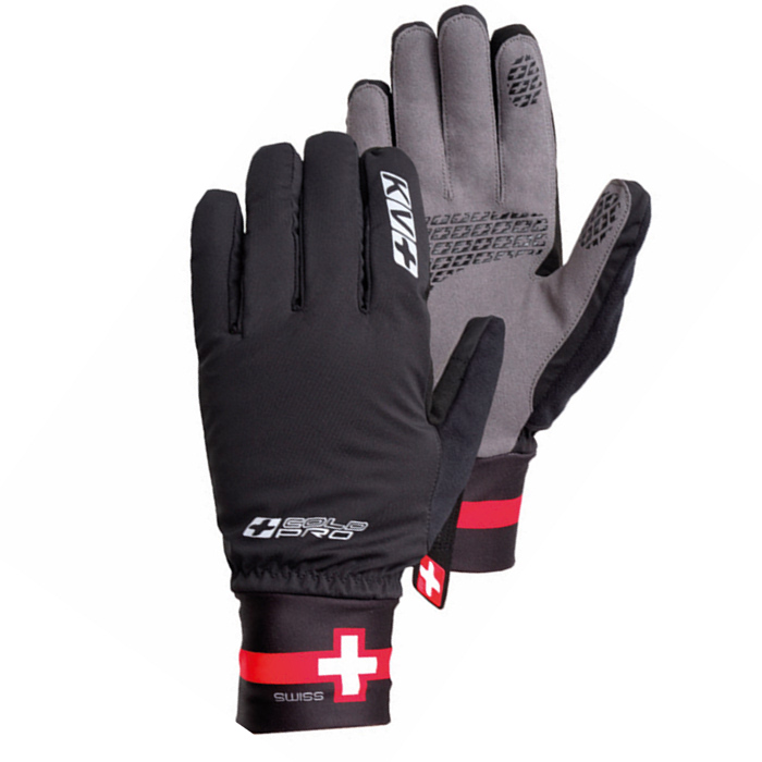 Перчатки лыжные KV+ XC Cold pro Swiss, pro-wind-tech (черный/красный)