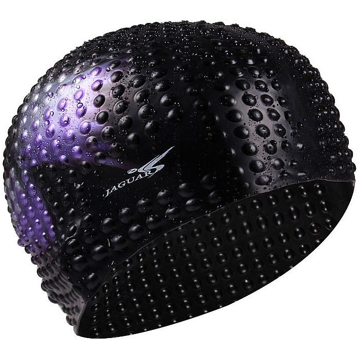Шапочка для плавания JIEJIA силиконовая Bubble Cap (фиолетовый/черный)