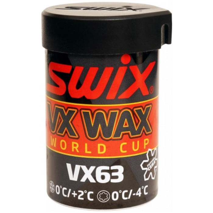Мазь держания SWIX VX63 (высокофтористая) (0°С +2°С/0°С -4°С) 45 г.