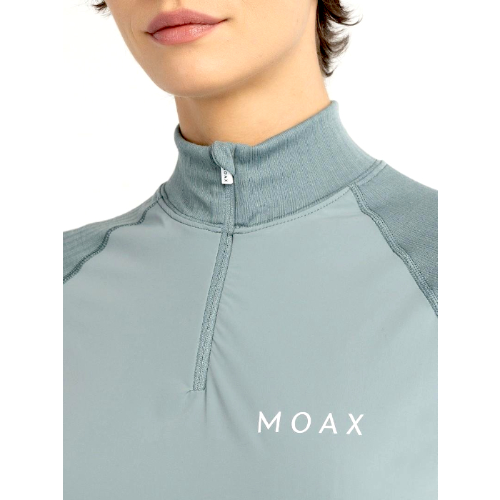Термобелье женское (верх) MOAX Race Wind LS (серый/зеленый)