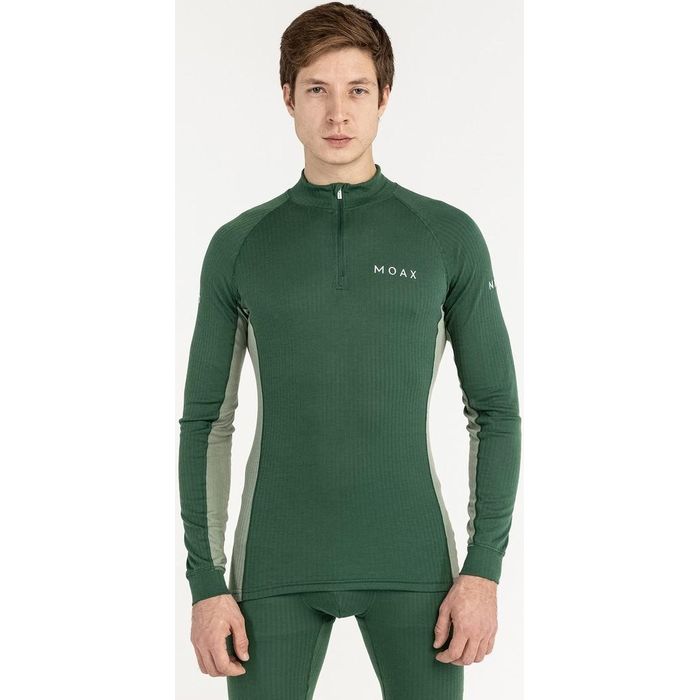 Термобелье мужское (верх) MOAX Race LS (с воротником) (зеленый)