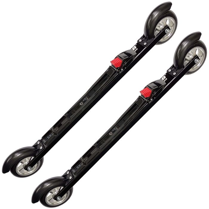 Лыжероллеры с креплениями SHAMOV Коньковые ((715/76-80/100х24) + NNN 01) (черный/красный)