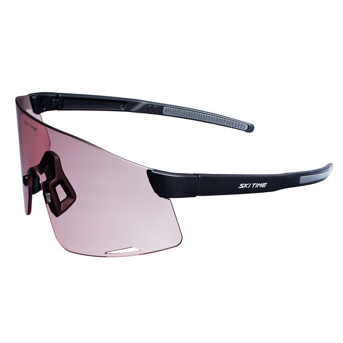 Очки спортивные SKI TIME Pro, фотохром линза Pink (черный)