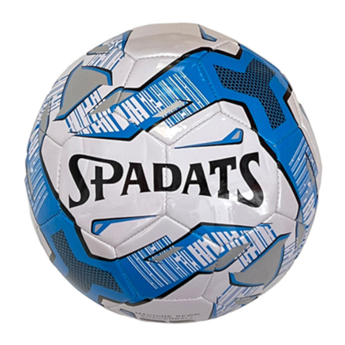 Мяч футбольный SPADATS SP-502 (3-слоя, PU 3.2, 420 гр., машинная сшивка) (белый/синий)