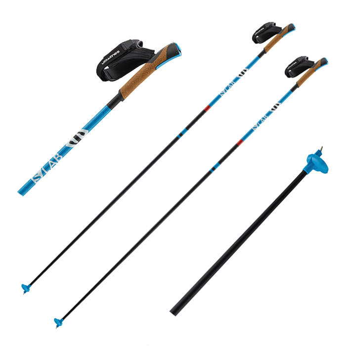 Лыжные палки SALOMON (L40874900) S LAB Carbon Click Kit (Карбон 100%) (голубой/черный)