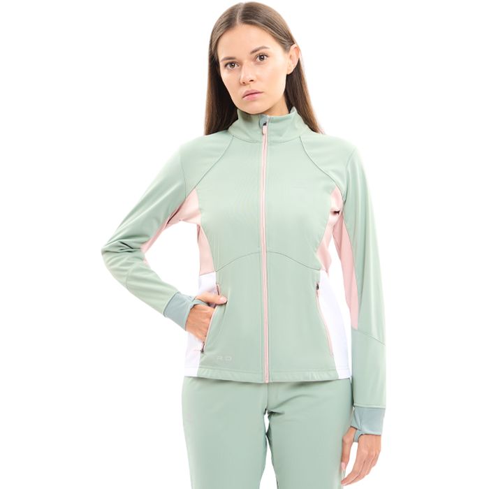 Куртка разминочная женская NORDSKI Pro (зеленый/розовый)
