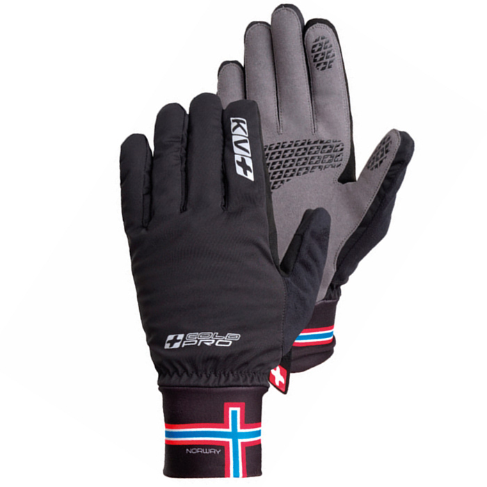 Перчатки лыжные KV+ XC Cold pro Norway, pro-wind-tech (черный/красный)