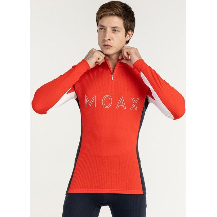 Термобелье мужское (верх) MOAX Race LS (с воротником) (красный)