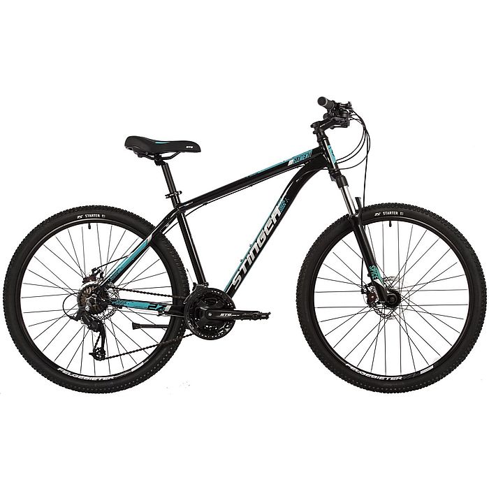Велосипед STINGER Element Evo SE 27.5", Al, M-Disk Brake, 21-Speed (черный) (2022)