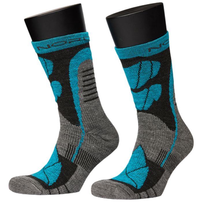 Носки треккинговые NORDSKI Wool (черный/голубой)