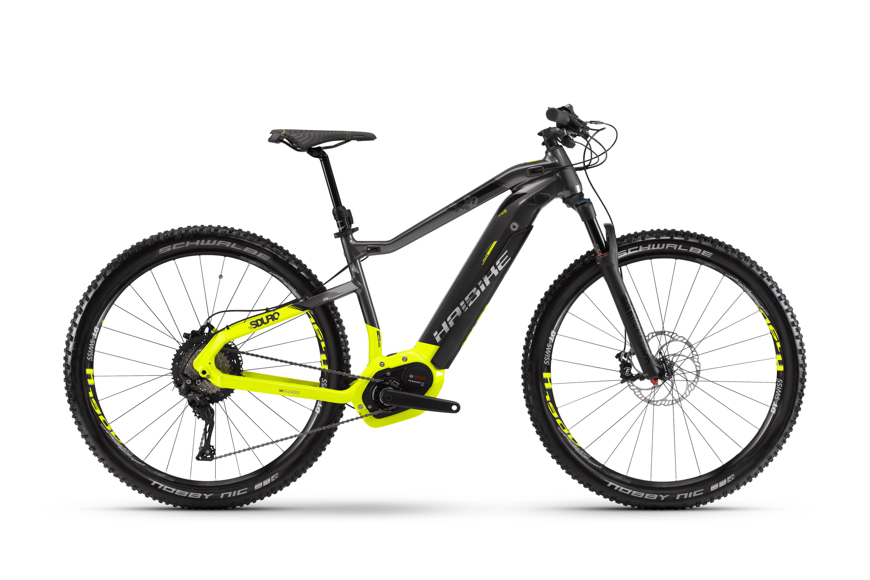 Электровелосипед HAIBIKE Sduro HardNine 9.0 500 Wh. (черно/желтый) (2018)