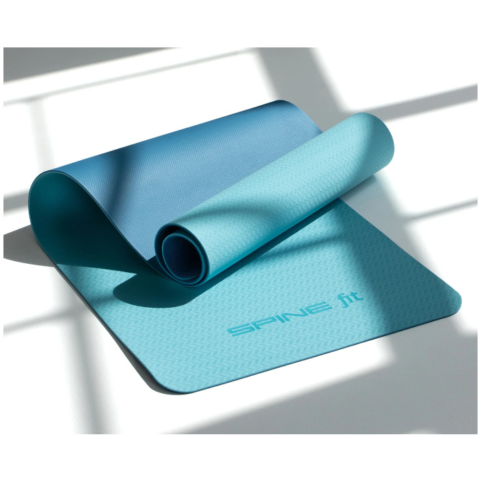 Коврик для йоги SPINE Fit TPE 6 мм. (голубой)
