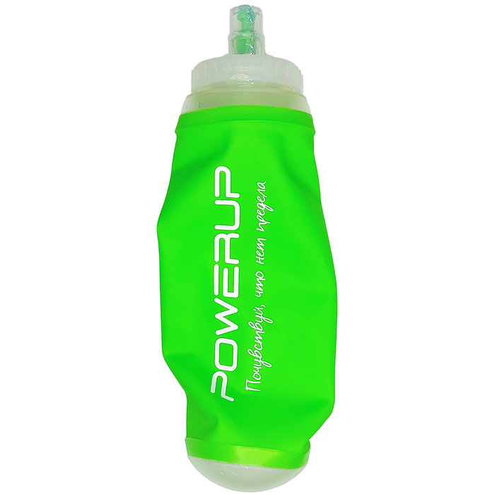 Мягкая фляга POWERUP с пластиковым дном (зеленый) 500 мл.