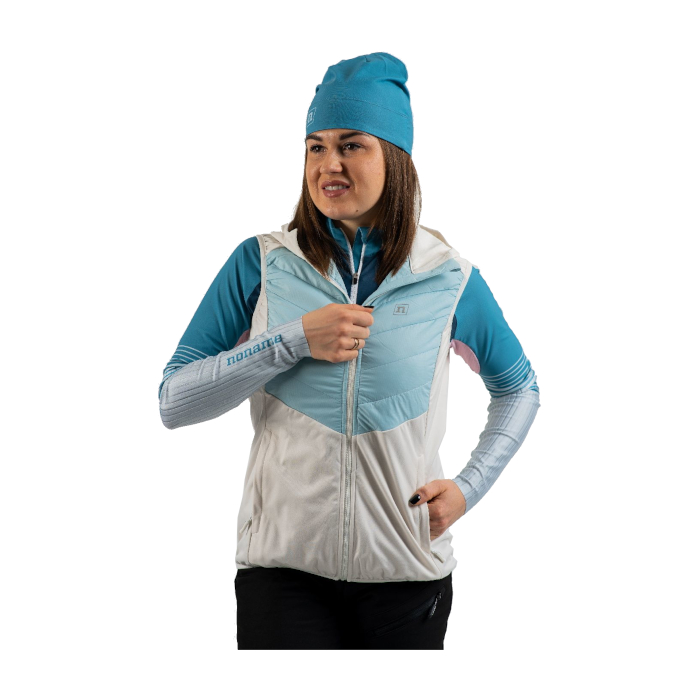 Жилет разминочный женский NONAME Hybrid Vest (белый/голубой)