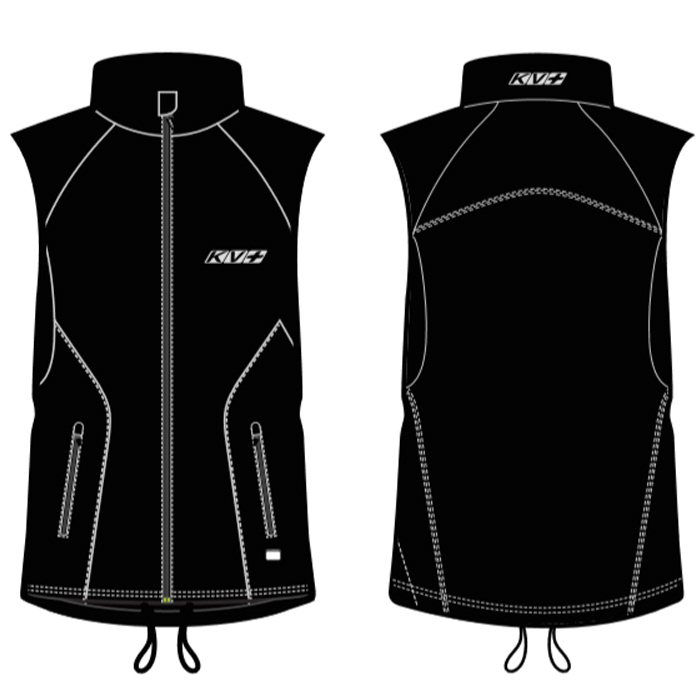 Жилет разминочный KV+ Cross Bib & Brace (pro-wind-tech fabric) (черный)