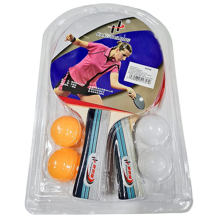 Набор для настольного тенниса SPORTEX (2 ракетки 4 шарика), гладк/гладк. (красный)