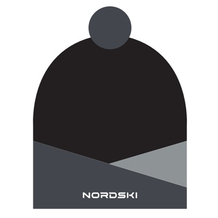 Шапка вязаная NORDSKI Line (черный/серый)