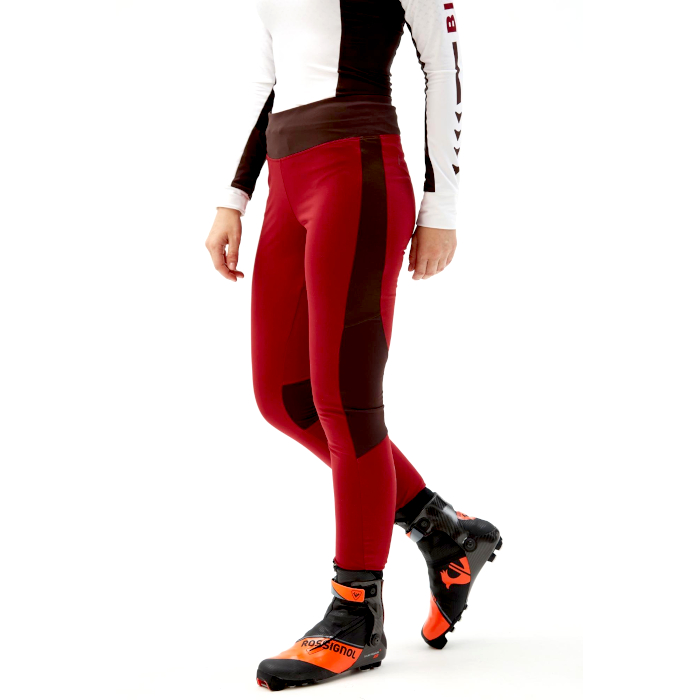 Тайтсы женские BIVIUM СноуРан (бордовый/коричневый)