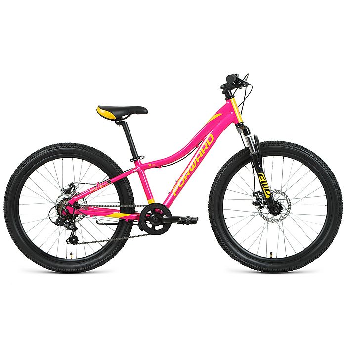 Велосипед FORWARD Jade 24 2.0 D (розовый/желтый) (2022)