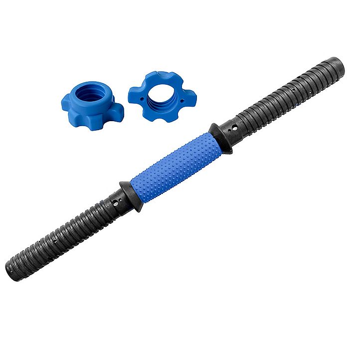 Гриф гантельный SPORTEX с гайками пластиковый (d 25) 40см. (черный/синий)