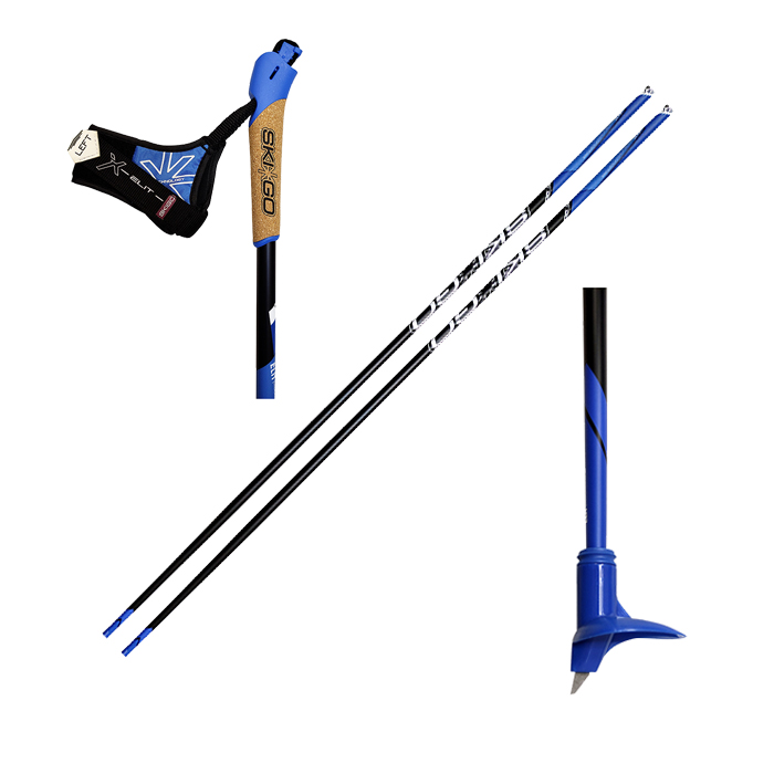 Лыжные палки SKIGO (24) Elit (Карбон 100%) (синий)