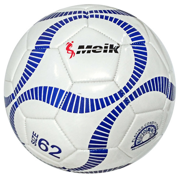 Мяч футбольный MEIK футзальный (№4, 3-слоя, TPU+PVC 3.2, 410-420 гр., машинная сшивка) (белый/синий)