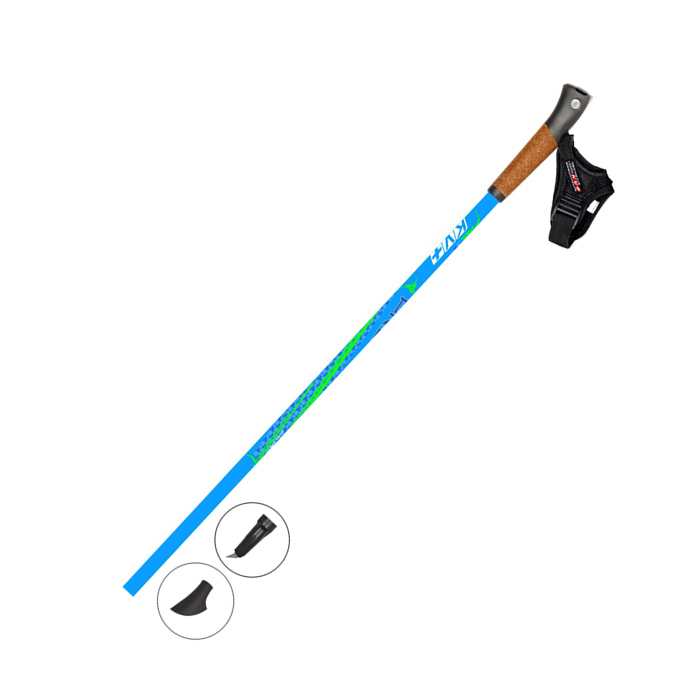 Палки для скандин. ходьбы KV+ (9W09) PRESTIGE Clip Nordic Walking pole (Карбон 100%) (голубой)