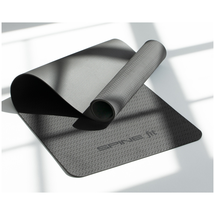 Коврик для йоги SPINE Fit TPE 6 мм. (темно-серый)