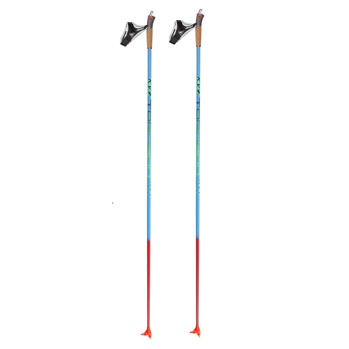 Лыжные палки KV+ (7P003J) Tornado Plus Jr. (Карбон 80%+Стекло 20%) (синий/красный)