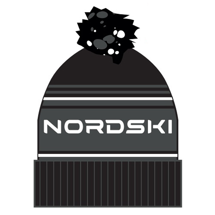 Шапка вязаная NORDSKI Stripe (черный/серый)