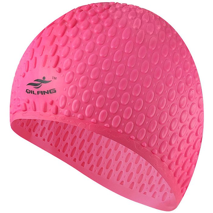 Шапочка для плавания QILANG силиконовая Bubble Cap (розовый)