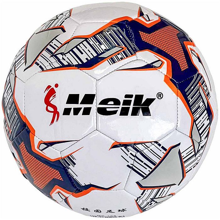 Мяч футбольный MEIK (№5, ТПУ 3,0 мм, 420-425 гр., маш.сш.) (белый/оранжевый)