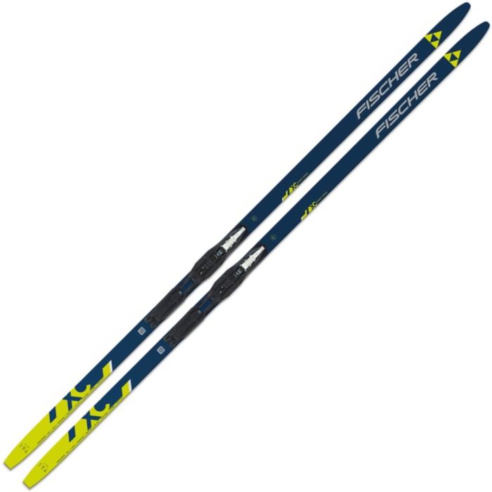 Лыжи беговые FISCHER Summit Crown EF Mounted (синий/желтый)