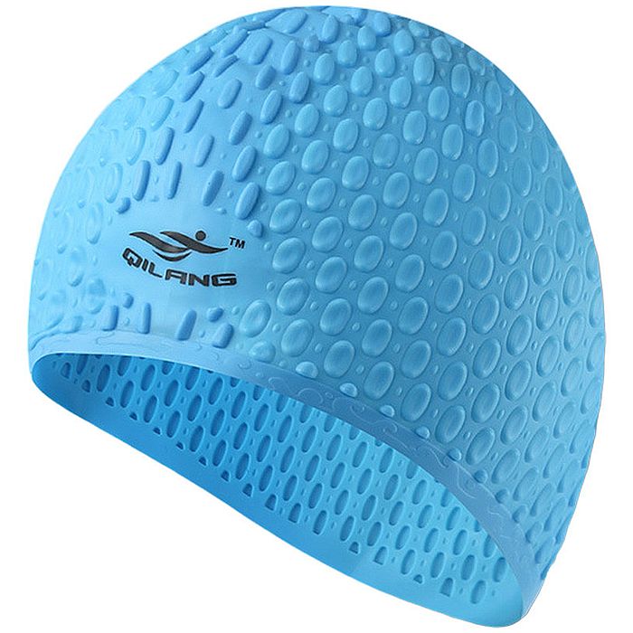 Шапочка для плавания QILANG силиконовая Bubble Cap (голубой)