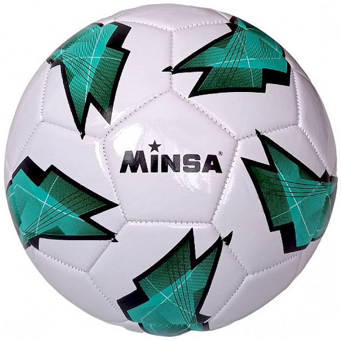 Мяч футбольный MINSA B5-9073 (PVC 2.7, 345 гр, маш. сш.) (зеленый/белый)